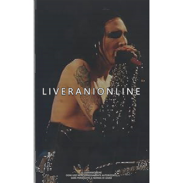 Marilyn Manson, pseudonimo di Brian Hugh Warner, è un cantautore, produttore discografico, attore e pittore americano NELLA FOTO MARILYN MANSON A IMOLA NELL\'ANNO 1999 AG ALDO LIVERANI SAS