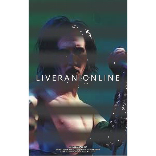 Marilyn Manson, pseudonimo di Brian Hugh Warner, è un cantautore, produttore discografico, attore e pittore americano NELLA FOTO MARILYN MANSON A IMOLA NELL\'ANNO 1999 AG ALDO LIVERANI SAS