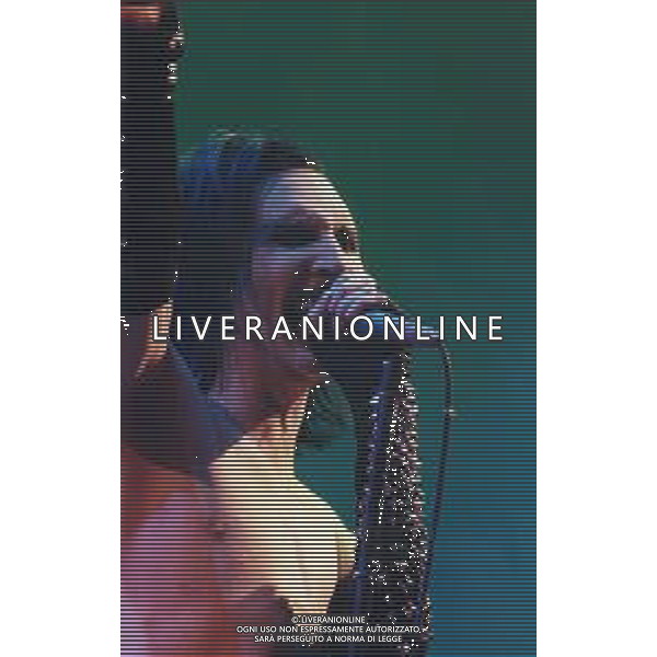 Marilyn Manson, pseudonimo di Brian Hugh Warner, è un cantautore, produttore discografico, attore e pittore americano NELLA FOTO MARILYN MANSON A IMOLA NELL\'ANNO 1999 AG ALDO LIVERANI SAS