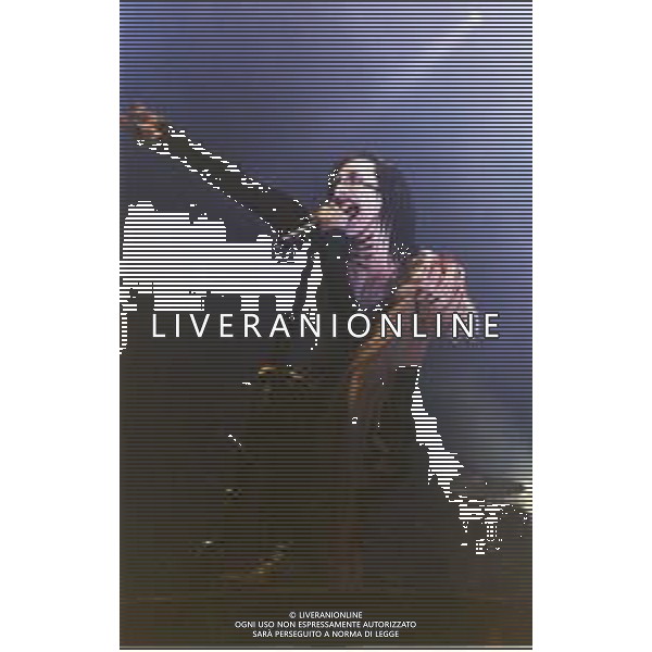 Marilyn Manson, pseudonimo di Brian Hugh Warner, è un cantautore, produttore discografico, attore e pittore americano NELLA FOTO MARILYN MANSON A IMOLA NELL\'ANNO 1999 AG ALDO LIVERANI SAS