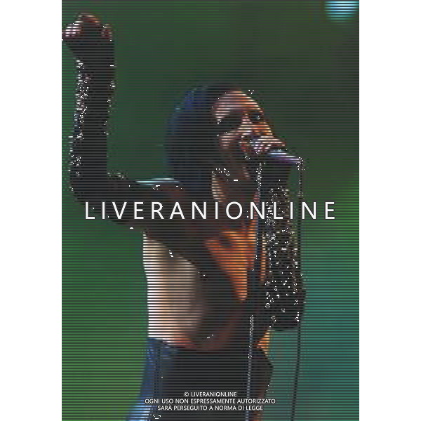 Marilyn Manson, pseudonimo di Brian Hugh Warner, è un cantautore, produttore discografico, attore e pittore americano NELLA FOTO MARILYN MANSON NELL\'ANNO 2001 AG ALDO LIVERANI SAS