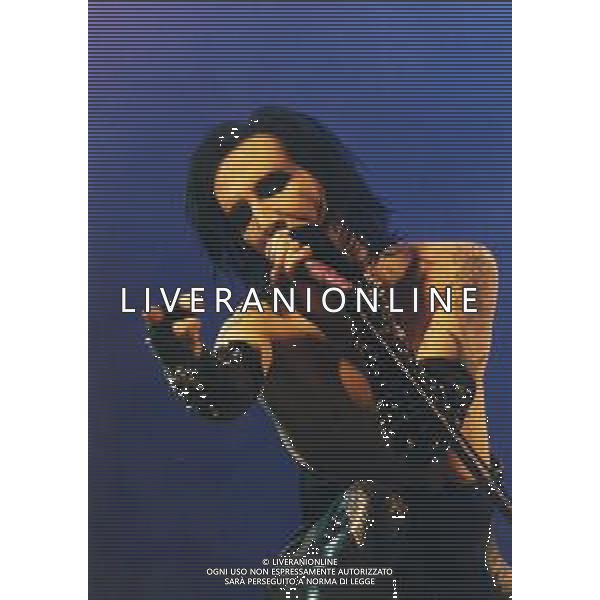 Marilyn Manson, pseudonimo di Brian Hugh Warner, è un cantautore, produttore discografico, attore e pittore americano NELLA FOTO MARILYN MANSON NELL\'ANNO 2001 AG ALDO LIVERANI SAS