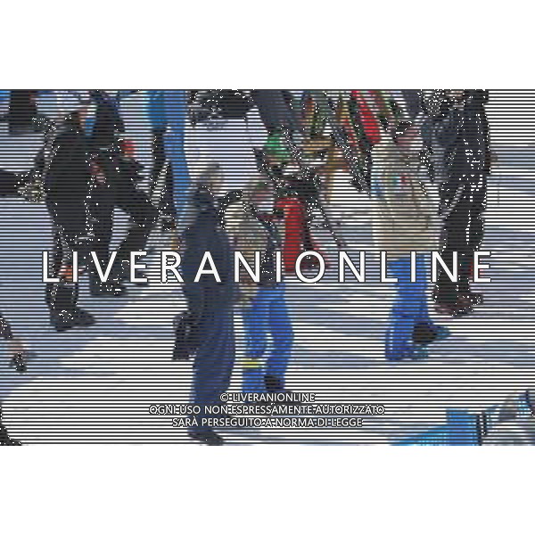 Luca Tedeschi/LM - 2021 FIS Alpine World SKI Championships - Super Giant - Men - alpine ski race 09 February 2021 - Vertigine, cortina (bl), Italy Photo showing: Flavio Roda FISI president waiting for the race start in Cortina d\'Ampezzo @LM/Luca Tedeschi/AGENZIA ALDO LIVERANI SAS