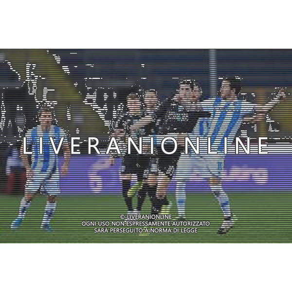 Lisa Guglielmi/LM - Empoli FC vs Pescara Calcio - Italian Football Championship League BKT 2020/2021 09 February 2021 - Carlo Castellani stadium, empoli, Italy Photo showing: Stefano Moreo (Empoli) and Mirko Valdifiori (Pescara) @LM/Lisa Guglielmi/AGENZIA ALDO LIVERANI SAS