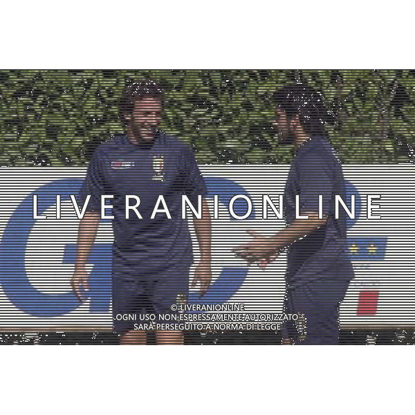 Coverciano 30 agosto 2005 Ritiro e allenamento nazionale italiana nella foto: Del Piero Alessandro e Gattuso Gennaro foto Gianni Nucci / Ag. Aldo Liverani