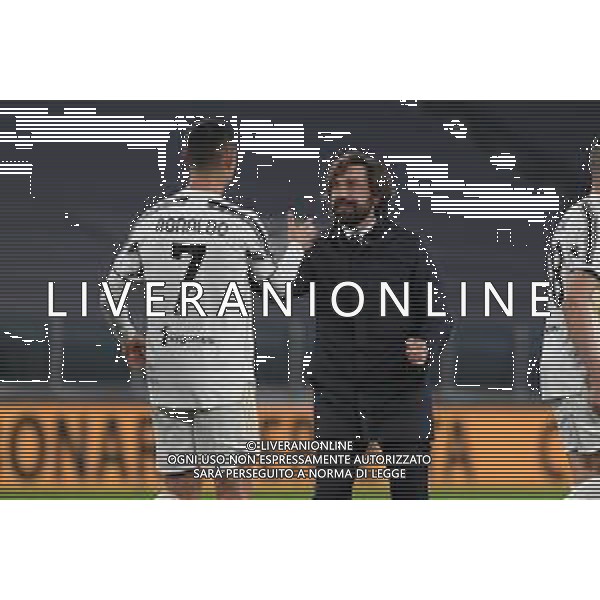 Torino 09.02.2021 Allianz Stadium Juventus vs Inter Semifinale Ritorno Coppa Italia Tim 2020/2021/2020 ©Viganti/Agenzia Aldo Liverani Nella foto: festa juventus a fine gara per la finale di coppa italia - esultanza cristiano ronaldo e andrea pirlo ©Viganti/AGENZIA ALDO LIVERANI SAS