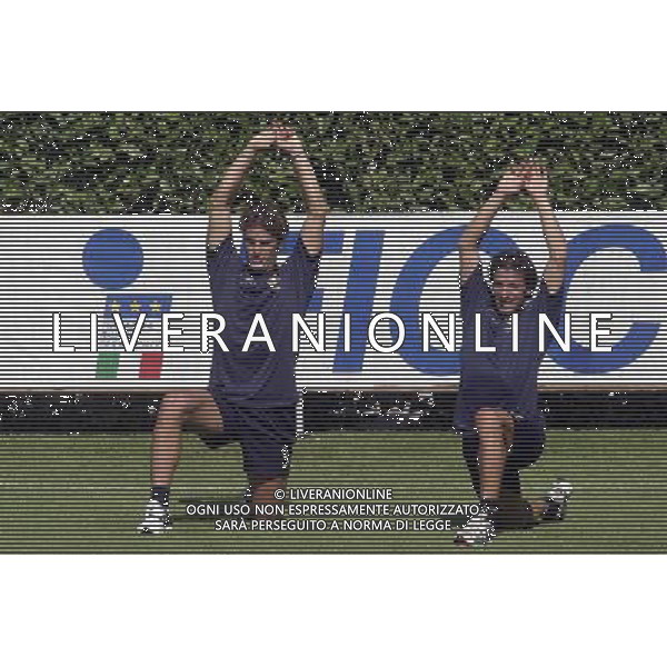 Coverciano 30 agosto 2005 Ritiro e allenamento nazionale italiana nella foto: Gilardino Alberto e Del Piero Alessandro foto Gianni Nucci / Ag. Aldo Liverani