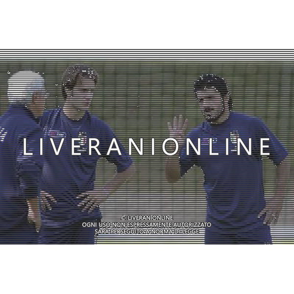 Coverciano 30 agosto 2005 Ritiro e allenamento nazionale italiana nella foto: Lippi Marcello Gattuso Gennaro e Gilardino Alberto foto Gianni Nucci / Ag. Aldo Liverani