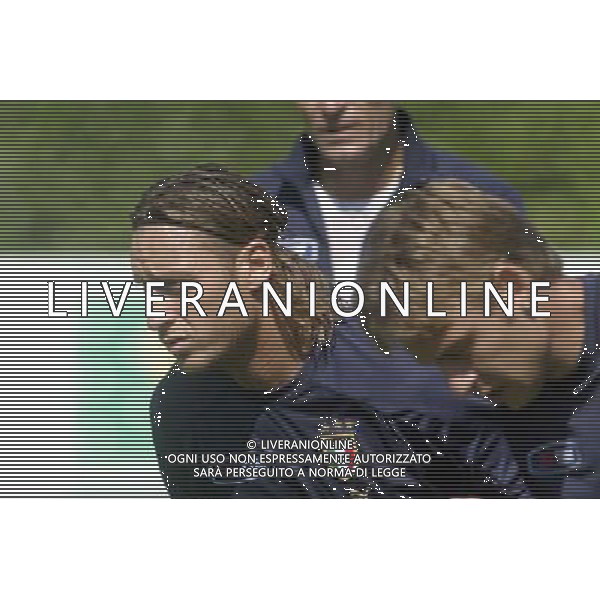 Coverciano 30 agosto 2005 Ritiro e allenamento nazionale italiana nella foto: Totti Francesco e De Rossi Daniele foto Gianni Nucci / Ag. Aldo Liverani