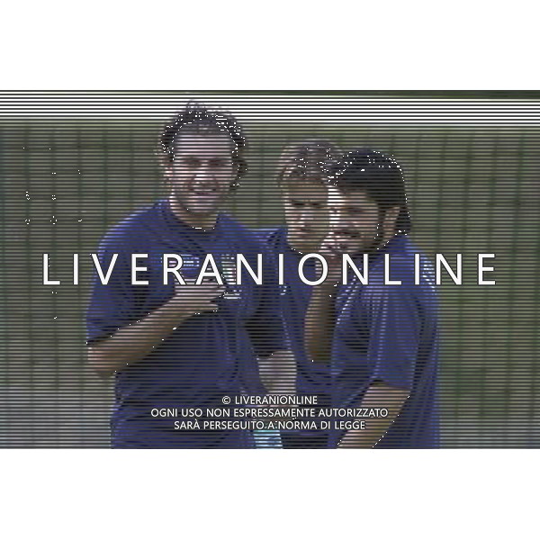 Coverciano 30 agosto 2005 Ritiro e allenamento nazionale italiana nella foto: Vieri Christian Gilardino Alberto e Gattuso Gennaro foto Gianni Nucci / Ag. Aldo Liverani