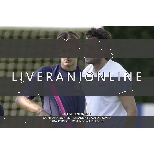 Coverciano 30 agosto 2005 Ritiro e allenamento nazionale italiana nella foto: Vieri Christian e Gilardino Alberto foto Gianni Nucci / Ag. Aldo Liverani