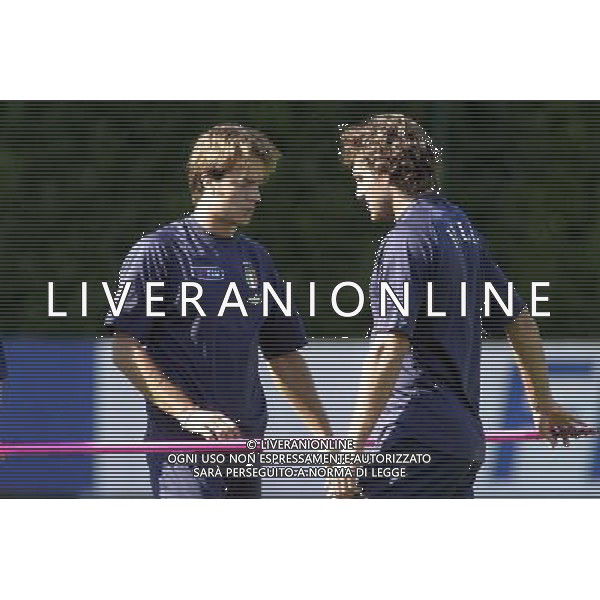 Coverciano 30 agosto 2005 Ritiro e allenamento nazionale italiana nella foto: Vieri Christian e Gilardino Alberto foto Gianni Nucci / Ag. Aldo Liverani