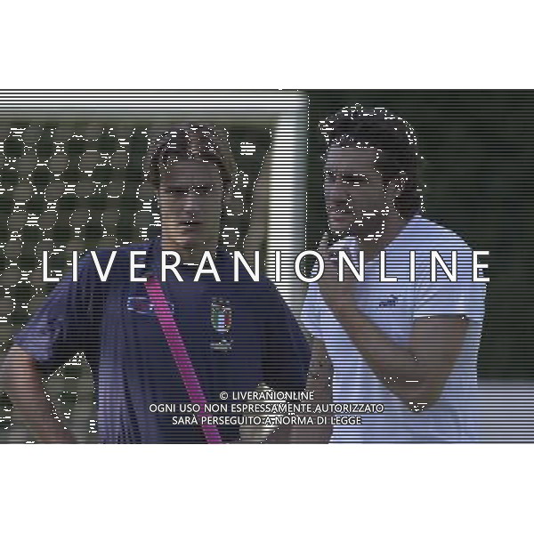 Coverciano 30 agosto 2005 Ritiro e allenamento nazionale italiana nella foto: Vieri Christian e Gilardino Alberto foto Gianni Nucci / Ag. Aldo Liverani