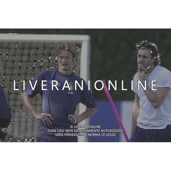 Coverciano 30 agosto 2005 Ritiro e allenamento nazionale italiana nella foto: Vieri Christian e Gilardino Alberto foto Gianni Nucci / Ag. Aldo Liverani