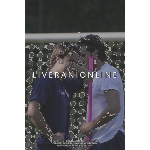 Coverciano 30 agosto 2005 Ritiro e allenamento nazionale italiana nella foto: Vieri Christian e Gilardino Alberto foto Gianni Nucci / Ag. Aldo Liverani