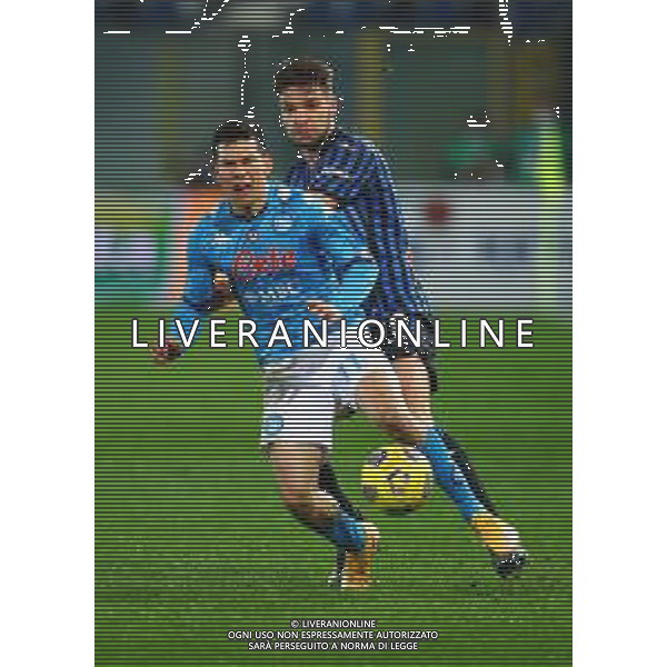 Atalanta-Napoli Coppa Italia 2020/2021 Semifinale di ritorno Bergamo, 10 Febbraio 2021 Nella foto: Hirving Lozano e Berat Djimsiti Ph. Soli - Ag. Aldo Liverani/AGENZIA ALDO LIVERANI SAS