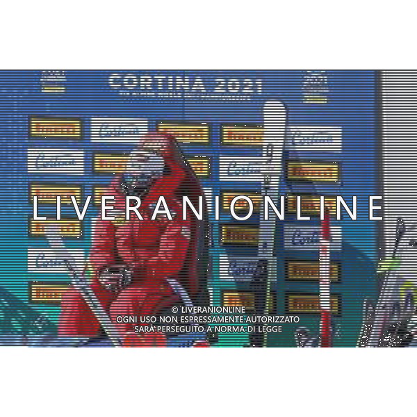 Luca Tedeschi/LM - 2021 FIS Alpine World SKI Championships - Super G - Women - alpine ski race 11 February 2021 - Olympia delle Tofane, cortina (bl), Italy Photo showing: Lara GUT-BEHRAMI (SUI) @LM/Luca Tedeschi AG ALDO LIVERANI SAS