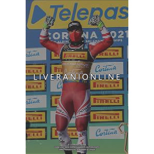 Luca Tedeschi/LM - 2021 FIS Alpine World SKI Championships - Super G - Men - alpine ski race 11 February 2021 - Olympia delle Tofane, cortina (bl), Italy Photo showing: Vincent KRIECHMAYR (AUT) @LM/Luca Tedeschi AG ALDO LIVERANI SAS