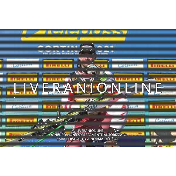 Sergio Bisi/LM - 2021 FIS Alpine World SKI Championships - Super G - Men - alpine ski race 11 February 2021 - Olympia delle Tofane, cortina (bl), Italy Photo showing: KRIECHMAYR Vincent (AUT) GOLD MEDAL @LM/Sergio Bisi/AGENZIA ALDO LIVERANI SAS