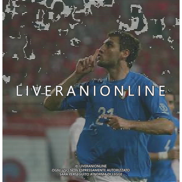 MONDIALI CALCIO DAEJEON (COREA DEL SUD) 18/06/2002 COREA DEL SUD ITALIA NELLA FOTO ESULTANZA DOPO IL GOL DI CHRISTIAN VIERI AGENZIA ALDO LIVERANI SAS