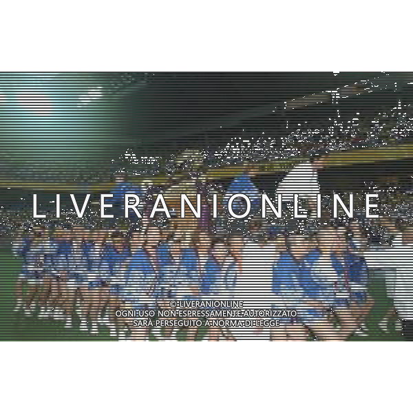 YOKOHAMA (GIAPPONE) 30/06/2002 FINALE MONDIALI CALCIO 2002 GERMANIA - BRASILE NELLA FOTO SPETTACOLO INIZIALE - COREOGRAFIA PREPARTITA AGENZIA ALDO LIVERANI SAS