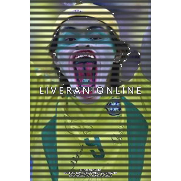 YOKOHAMA (GIAPPONE) 30/06/2002 FINALE MONDIALI CALCIO 2002 GERMANIA - BRASILE NELLA FOTO TIFOSI BRASILE AGENZIA ALDO LIVERANI SAS