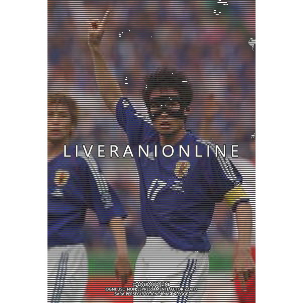 mondiali korea giappone 2002 osaka 14/06/02 tunisia giappone nella foto miyamoto tsuneyasu Agenzia aldo liverani Sas