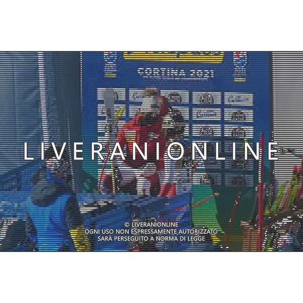 Luca Tedeschi/LM - 2021 FIS Alpine World SKI Championships - Downhill - Women - alpine ski race 13 February 2021 - Olympia delle Tofane, cortina (bl), Italy Photo showing: GUT-BEHRAMI Lara (SUI) Podium @LM/Luca Tedeschi