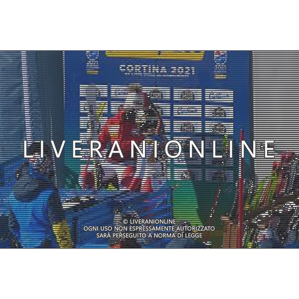Luca Tedeschi/LM - 2021 FIS Alpine World SKI Championships - Downhill - Women - alpine ski race 13 February 2021 - Olympia delle Tofane, cortina (bl), Italy Photo showing: GUT-BEHRAMI Lara (SUI) Podium @LM/Luca Tedeschi