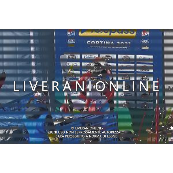 Luca Tedeschi/LM - 2021 FIS Alpine World SKI Championships - Downhill - Women - alpine ski race 13 February 2021 - Olympia delle Tofane, cortina (bl), Italy Photo showing: GUT-BEHRAMI Lara (SUI) Podium @LM/Luca Tedeschi