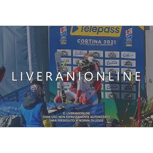 Luca Tedeschi/LM - 2021 FIS Alpine World SKI Championships - Downhill - Women - alpine ski race 13 February 2021 - Olympia delle Tofane, cortina (bl), Italy Photo showing: GUT-BEHRAMI Lara (SUI) Podium @LM/Luca Tedeschi