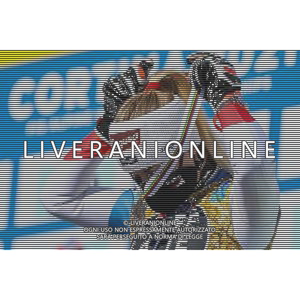Luca Tedeschi/LM - 2021 FIS Alpine World SKI Championships - Downhill - Women - alpine ski race 13 February 2021 - Olympia delle Tofane, cortina (bl), Italy Photo showing: GUT-BEHRAMI Lara (SUI) Podium @LM/Luca Tedeschi AG ALDO LIVERANI SAS