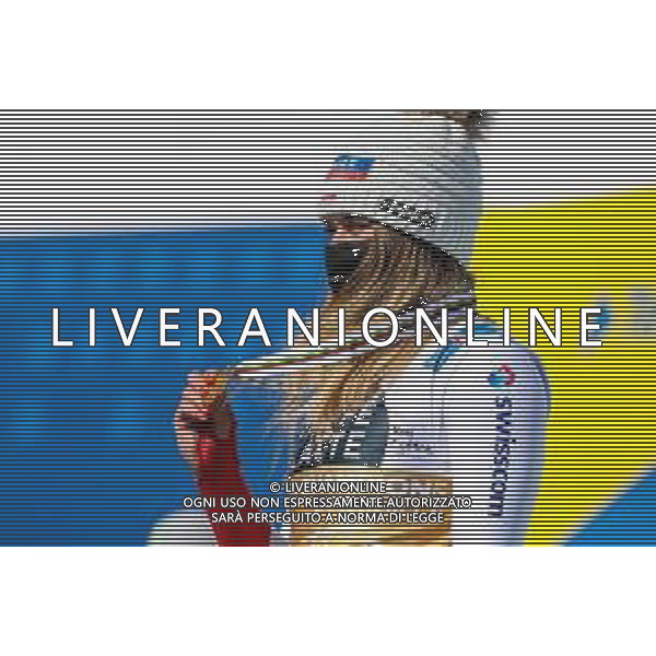 Luca Tedeschi/LM - 2021 FIS Alpine World SKI Championships - Downhill - Women - alpine ski race 13 February 2021 - Olympia delle Tofane, cortina (bl), Italy Photo showing: SUTER Corinne (SUI) Podium @LM/Luca Tedeschi AG ALDO LIVERANI SAS
