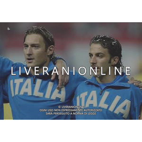 daejeon (corea del sud) 18/06/2002 mondiali calcio 2002 COREA ITALIA NELLA FOTO TOTTI FRANCECO-ALESSANDRO DEL PIERO Agenzia aldo liverani sas