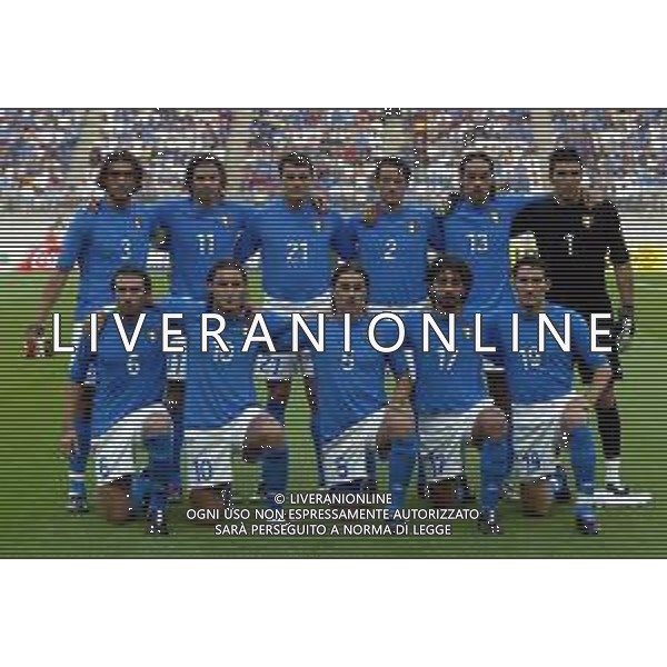 Ibaraki (GIAPPONE) 08/06/2002 Mondiali CALCIO 2002 ITALIA - CROAZIA nella foto la Formazione ITALIANA Agenzia Aldo Liverani Sas