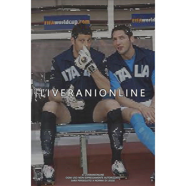 Ibaraki (GIAPPONE) 08/06/2002 Mondiali CALCIO 2002 ITALIA - CROAZIA nella foto TOLDO FRANCESCO IN PANCHINA CON MARCO MATERAZZI Agenzia Aldo Liverani Sas