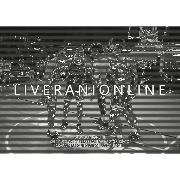 1993-1994 MILANO COPPA ITALIA DI BASKET RECOARO MILANO-GLAXO VERONA NELLA FOTO QUINTETTO RECOARO MILANO AG ALDO LIVERANI SAS