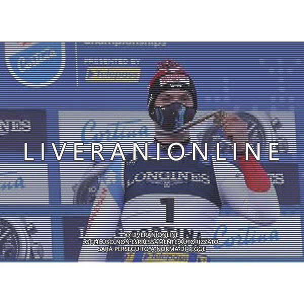 Sergio Bisi/LM - 2021 FIS Alpine World SKI Championships - Combined Super G - Men - alpine ski race 15 February 2021 - Olympia delle Tofane, cortina (bl), Italy Photo showing: MEILLARD Loic (SUI) Bronz Medal @LM/Sergio Bisi AG ALDO LIVERANI SAS