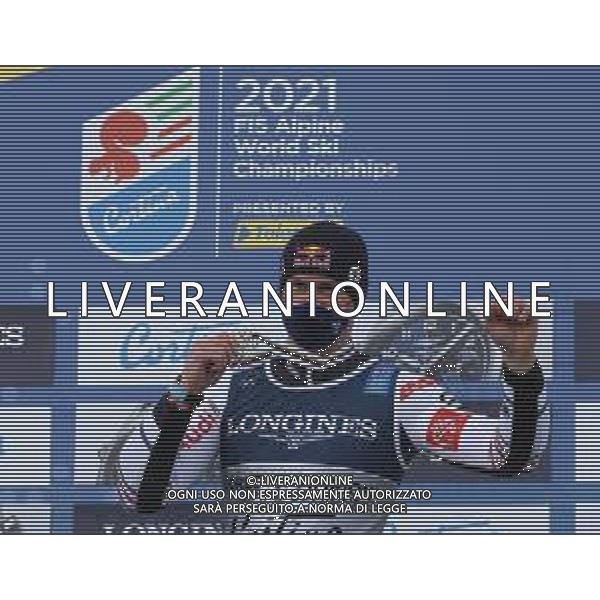 Sergio Bisi/LM - 2021 FIS Alpine World SKI Championships - Combined Super G - Men - alpine ski race 15 February 2021 - Olympia delle Tofane, cortina (bl), Italy Photo showing: PINTURAULT Alexis (FRA) Silver Medal @LM/Sergio Bisi AG ALDO LIVERANI SAS