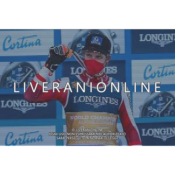 Sergio Bisi/LM - 2021 FIS Alpine World SKI Championships - Combined Super G - Men - alpine ski race 15 February 2021 - Olympia delle Tofane, cortina (bl), Italy Photo showing: 2021 FIS ALPINE WORLD SKI CHAMPIONSHIPS, AC MEN Cortina D\'Ampezzo, Veneto, Italy 2021-02-15 - Monday Image shows SCHWARZ Marco (AUT) Gold Medal @LM/Sergio Bisi AG ALDO LIVERANI SAS