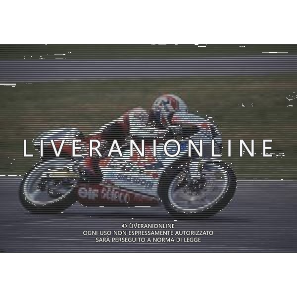 RETROSPETTIVA FAUSTO GRESINI PILOTA MOTOCICLISMO NELLA FOTO FAUSTO GRESINI NELL\'ANNO 1991 AG CONTROLUCE-AG ALDO LIVERANI SAS