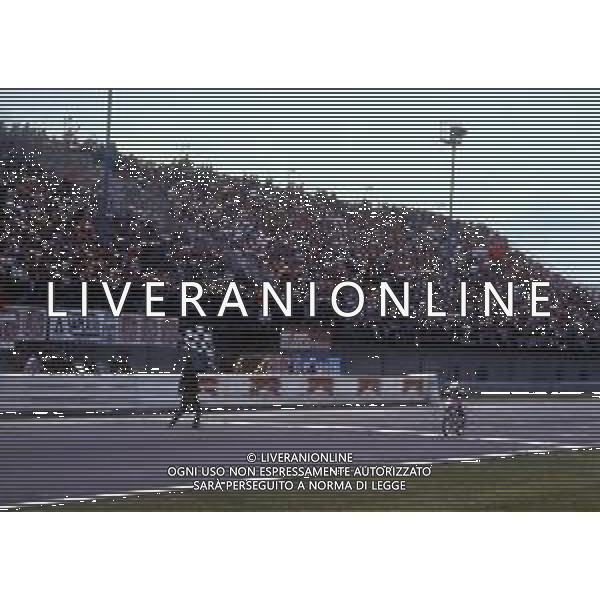 RETROSPETTIVA FAUSTO GRESINI PILOTA MOTOCICLISMO NELLA FOTO FAUSTO GRESINI NELL\'ANNO 1991 AG CONTROLUCE-AG ALDO LIVERANI SAS