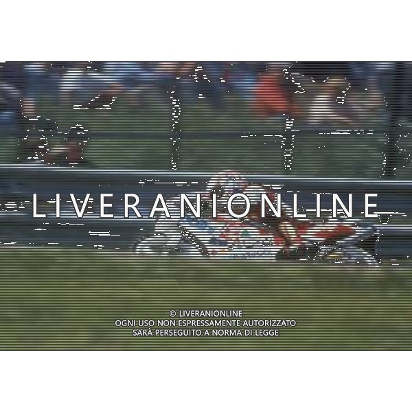 RETROSPETTIVA FAUSTO GRESINI PILOTA MOTOCICLISMO NELLA FOTO FAUSTO GRESINI NELL\'ANNO 1991 AG CONTROLUCE-AG ALDO LIVERANI SAS