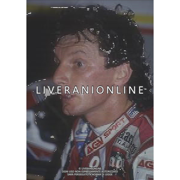 RETROSPETTIVA FAUSTO GRESINI PILOTA MOTOCICLISMO NELLA FOTO FAUSTO GRESINI NELL\'ANNO 1991 AG CONTROLUCE-AG ALDO LIVERANI SAS