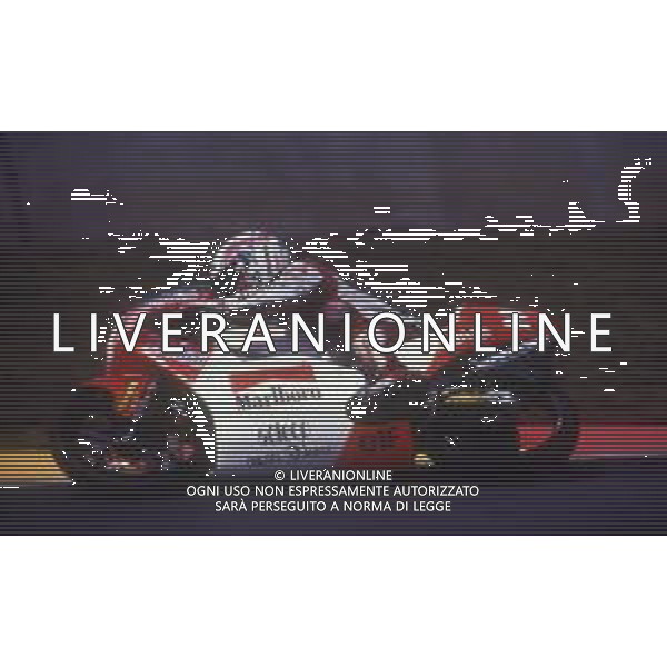 RETROSPETTIVA FAUSTO GRESINI PILOTA MOTOCICLISMO NELLA FOTO FAUSTO GRESINI NELL\'ANNO 1992 AG CONTROLUCE-AG ALDO LIVERANI SAS