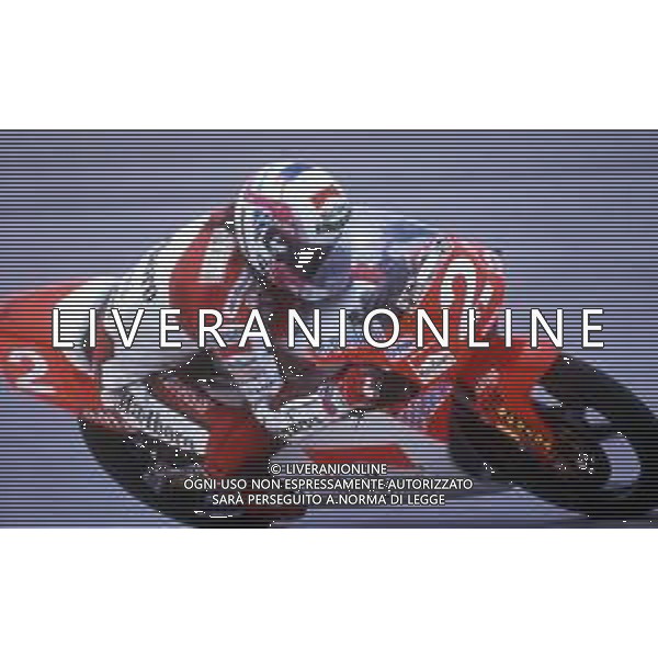 RETROSPETTIVA FAUSTO GRESINI PILOTA MOTOCICLISMO NELLA FOTO FAUSTO GRESINI NELL\'ANNO 1992 AG CONTROLUCE-AG ALDO LIVERANI SAS