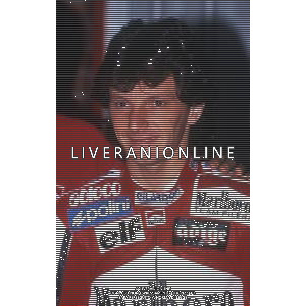 RETROSPETTIVA FAUSTO GRESINI PILOTA MOTOCICLISMO NELLA FOTO FAUSTO GRESINI NELL\'ANNO 1992 AG CONTROLUCE-AG ALDO LIVERANI SAS