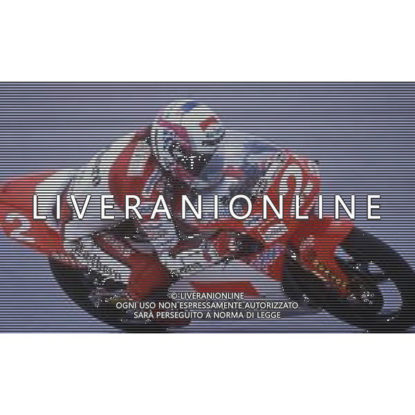 RETROSPETTIVA FAUSTO GRESINI PILOTA MOTOCICLISMO NELLA FOTO FAUSTO GRESINI NELL\'ANNO 1992 AG CONTROLUCE-AG ALDO LIVERANI SAS