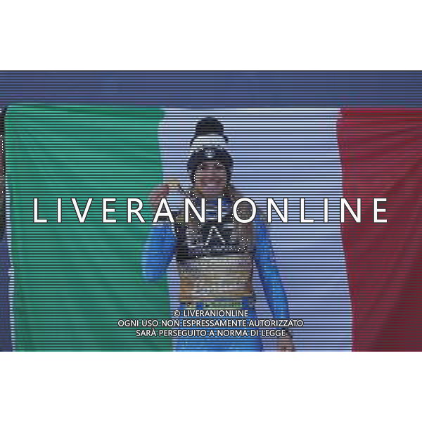 Sergio Bisi/LM - 2021 FIS Alpine World SKI Championships - Parallel Giant Slalom - Women - alpine ski race 16 February 2021 - Rumerlo, cortina (bl), Italy Photo showing: BASSINO Marta (ITA) Gold Medal @LM/Sergio Bisi AG ALDO LIVERANI SAS