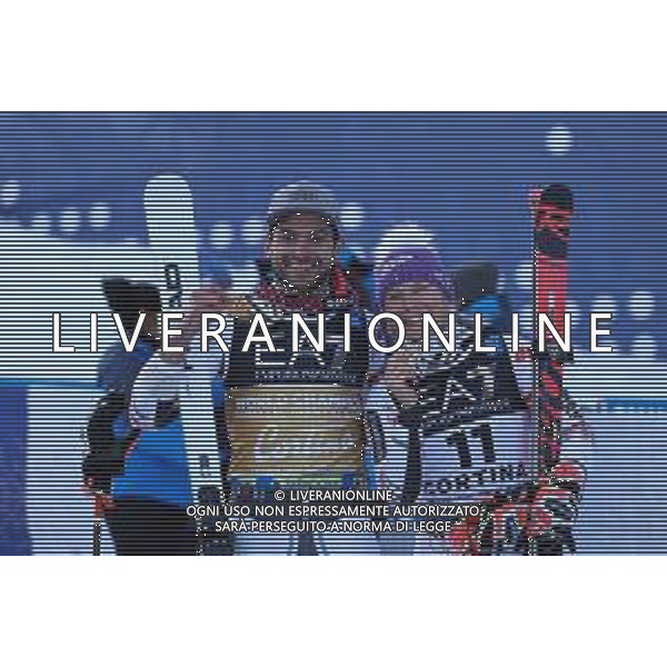 Sergio Bisi/LM - 2021 FIS Alpine World SKI Championships - Parallel Giant Slalom - Women - alpine ski race 16 February 2021 - Rumerlo, cortina (bl), Italy Photo showing: FAIVRE Mathieu (FRA) - WORLEY Tessa (FRA) @LM/Sergio Bisi AG ALDO LIVERANI SAS